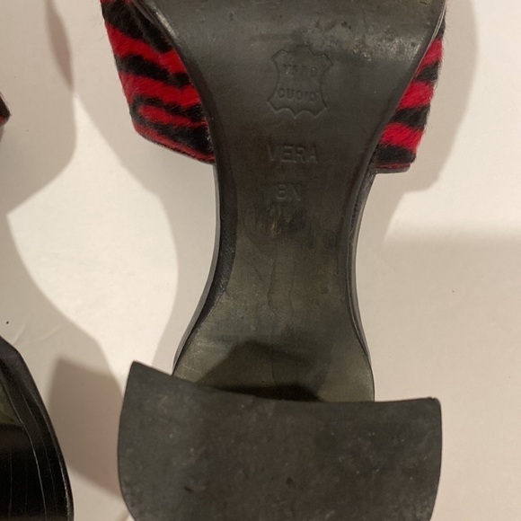 Shannon Diego Zebra Print Sandals 3 inch heels Size 8N - Picture 6 of 6